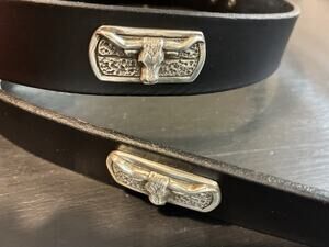 Black Genuine Leather Belt with 4 Bull Head Conchos Sizes 28, 30, 32, 38